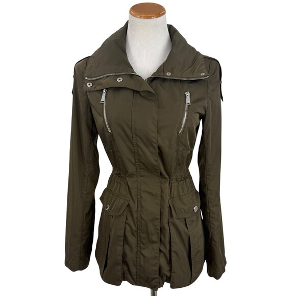 BCBGeneration Utility Military Anorak Parka Jacket Olive Green Gorpcore Armycore - Picture 2 of 16